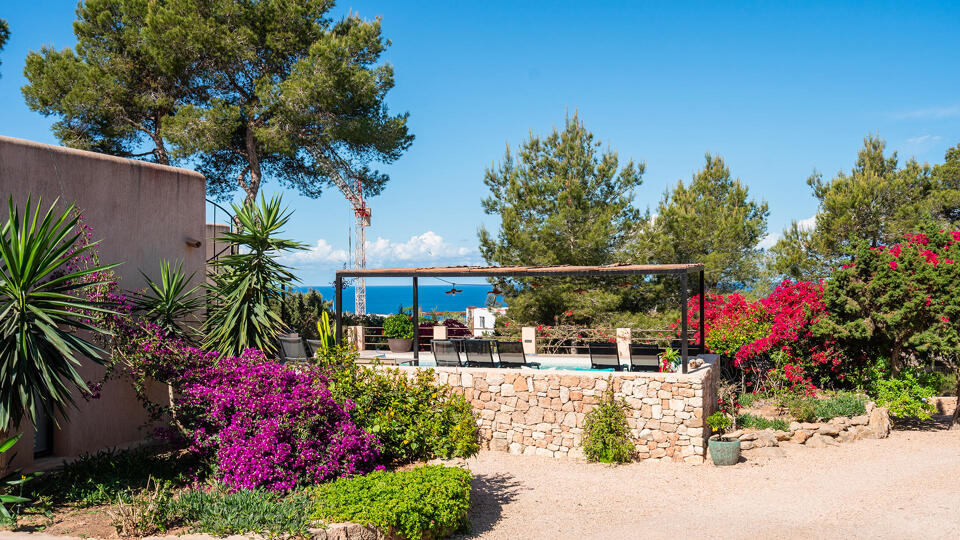 The bright and colourful fauna at Villa Tiramar in Ibiza
