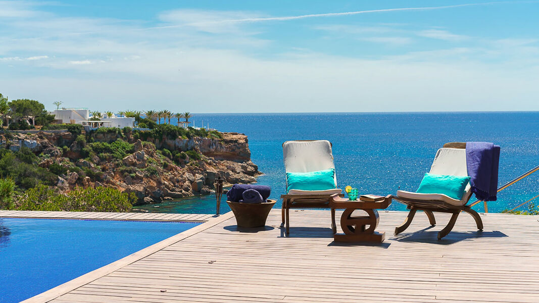 Poolside photos from luxury vacation rental Voramar