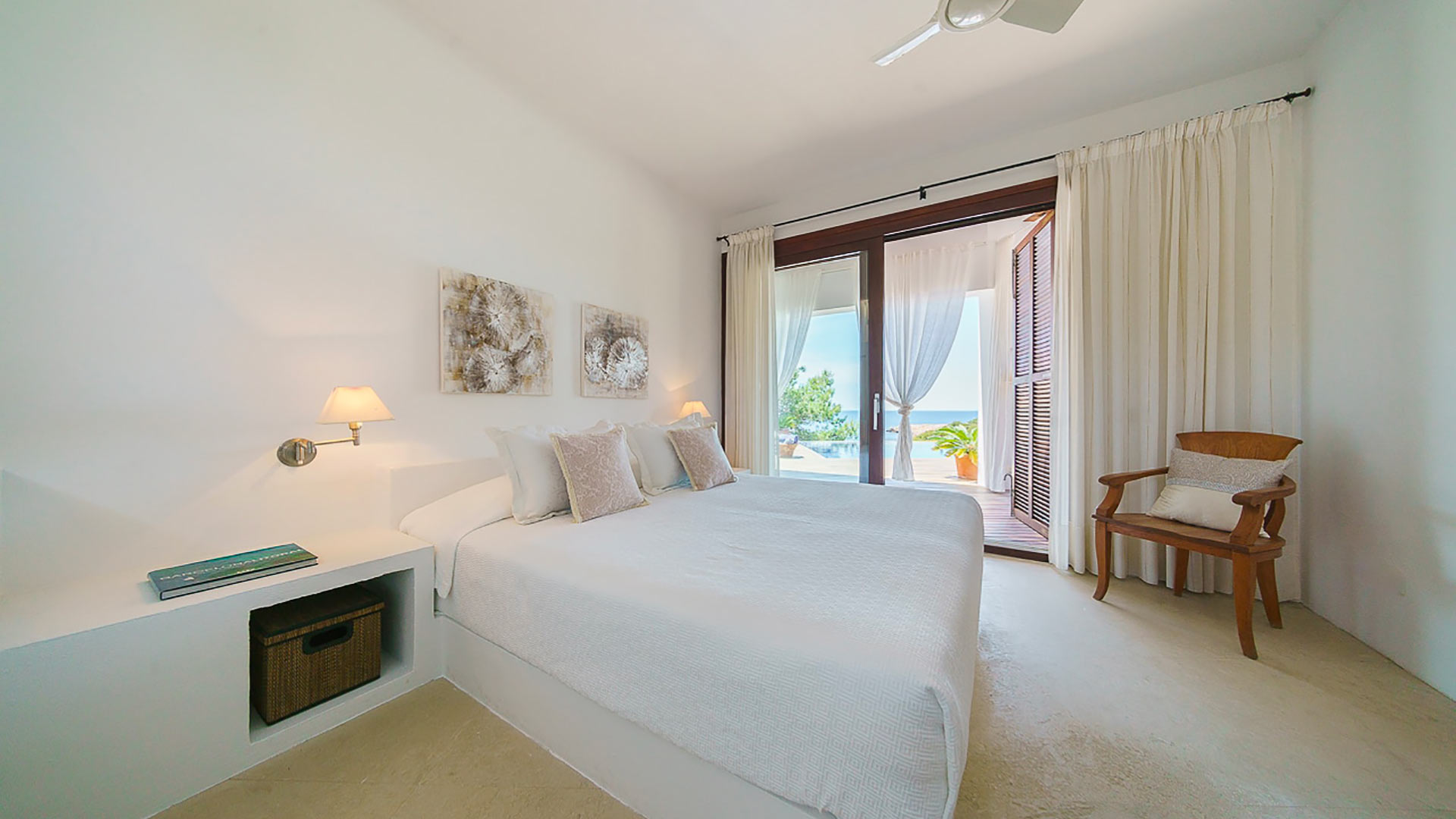 Interior photo from a bedroom in Voramar villa rental in Ibiza