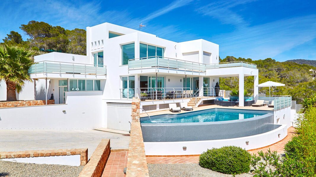 Rear exterior image of Villa White Beach in Ibiza