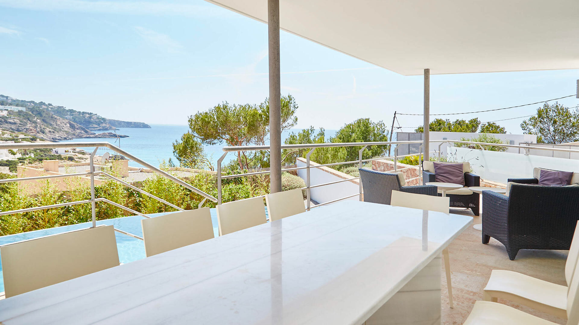 Pergola at Villa White Beach in Ibiza ideal for alfresco dining