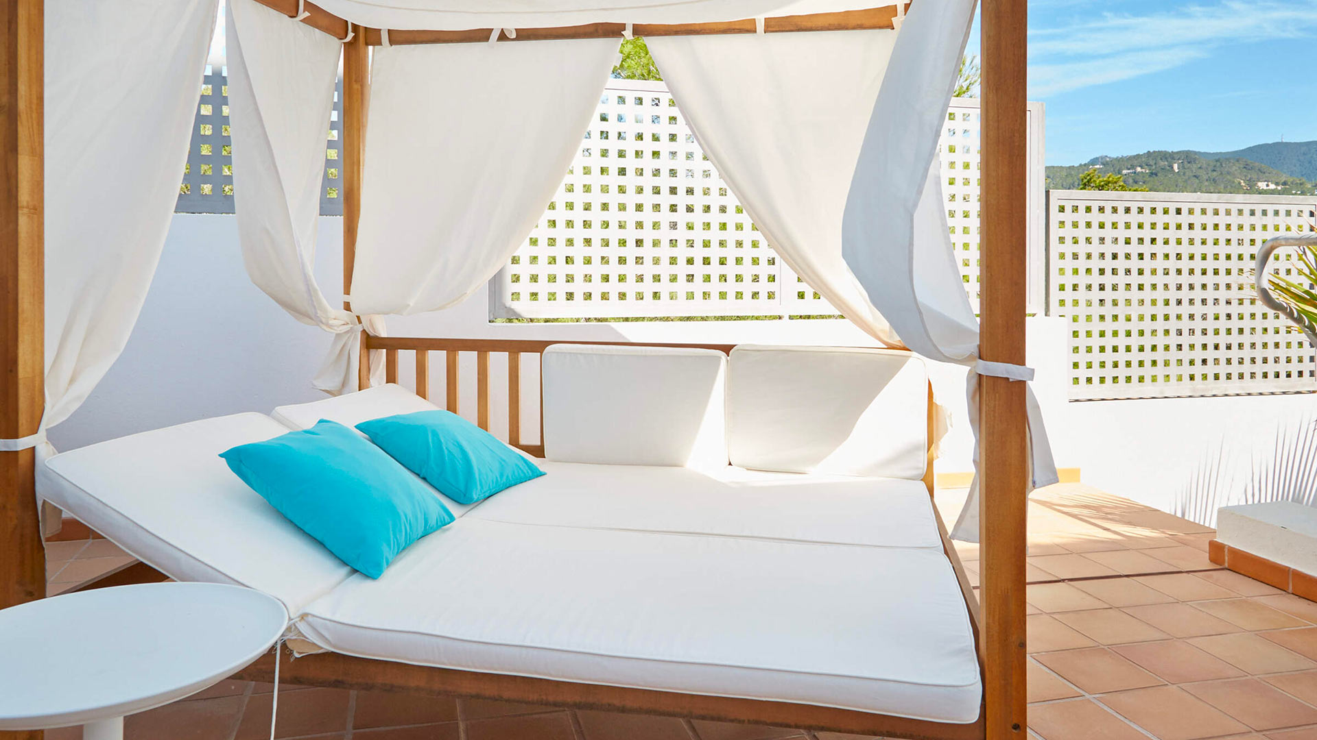 Bohemian style day bed at Villa White Beach in Ibiza