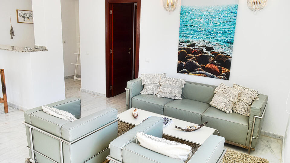 The smaller and quieter living space, ideal for those seeking some privacy and calm from a large group at Villa White Beach in Ibiza