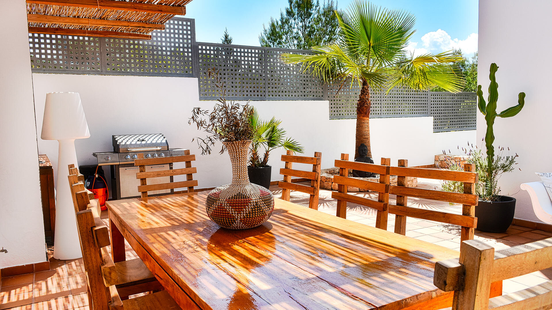 Alfresco dining spot at Villa White Beach in Ibiza perfect for friends and family gatherings