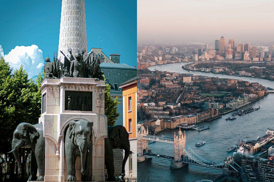 Aerial view of Chambery and London