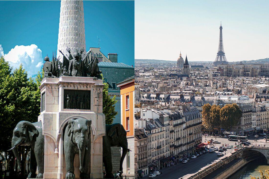 Aerial view of Chambéry and Paris