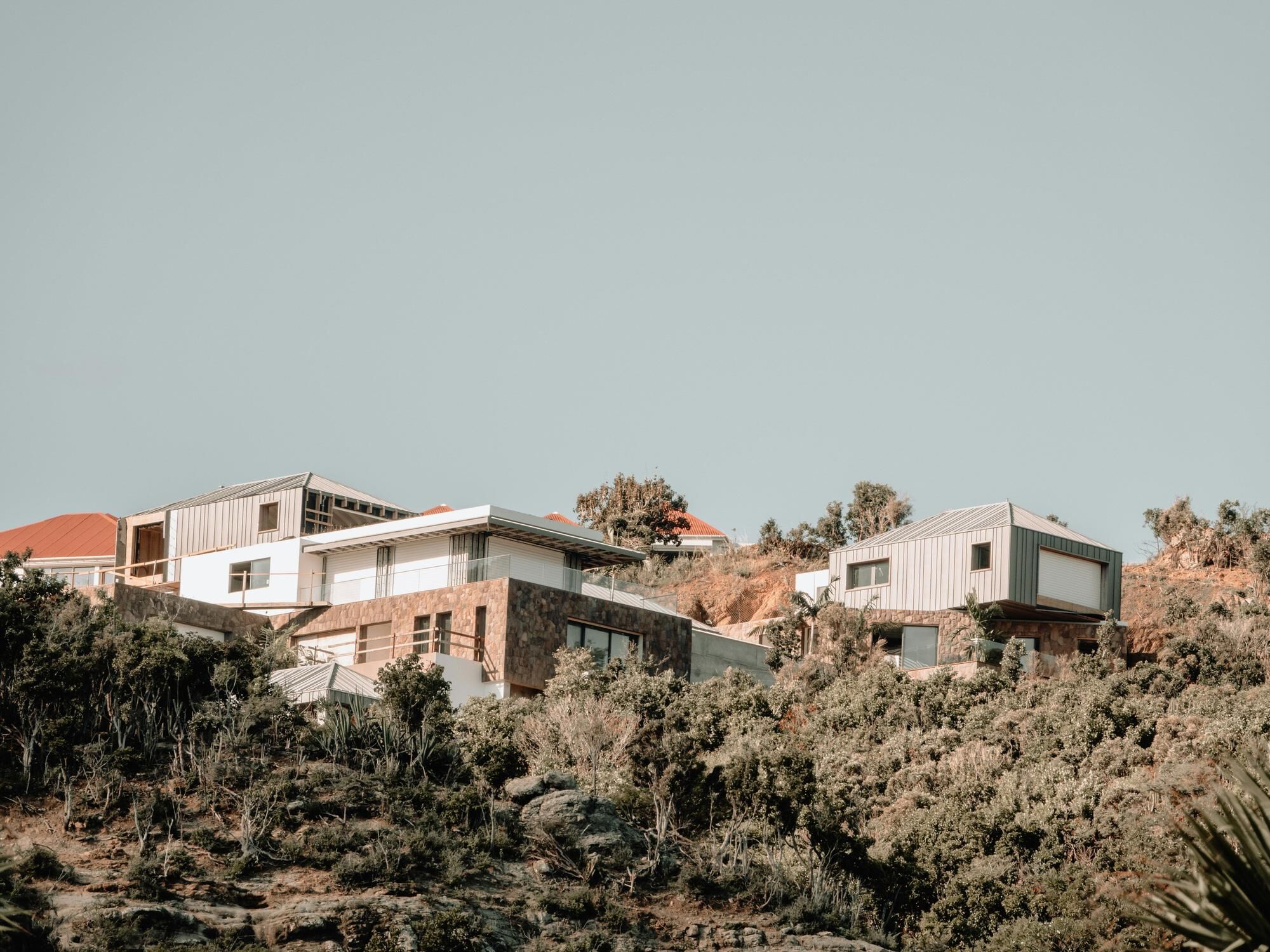 Homes nestled amongst the fauna in Saint Barth