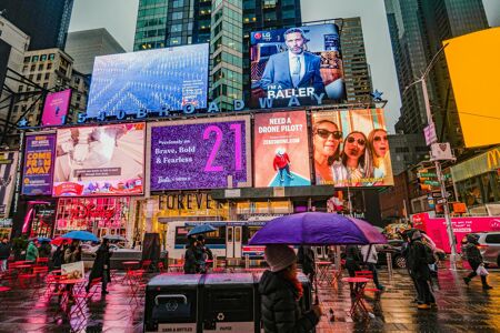 New York Times Square in New York lit up with adverts