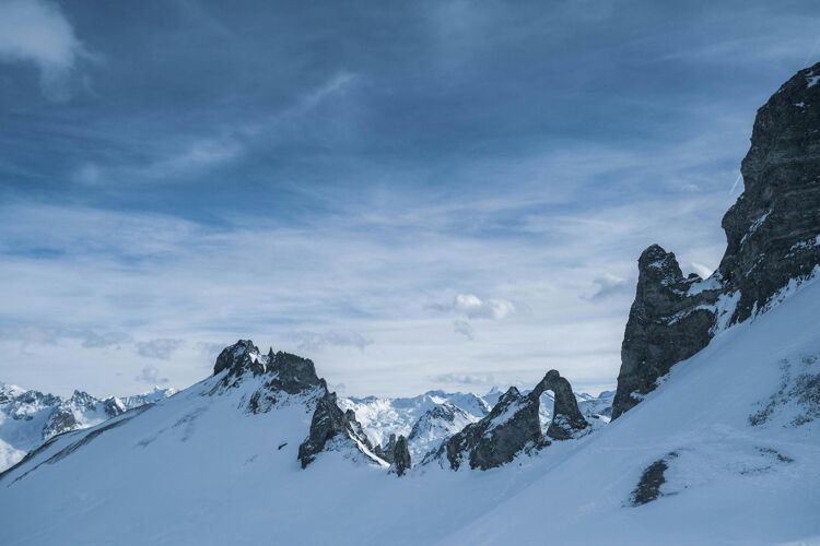 Snow-capped mountains of Val-d-Isere