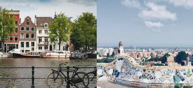 Aerial view from a Amsterdam to Barcelona private jet charter flight