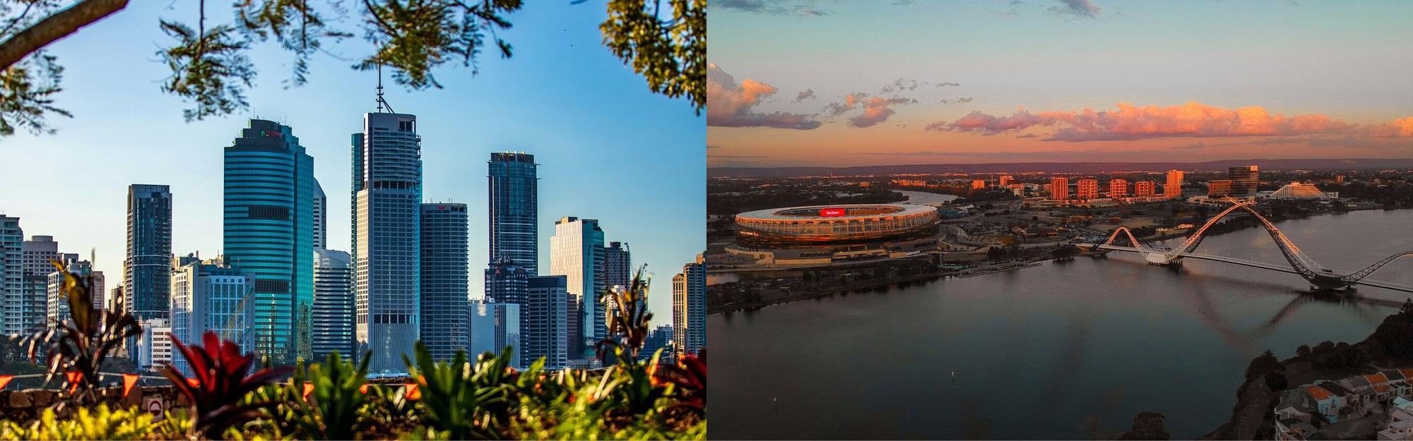 Aerial view from a Brisbane to Perth private charter flight