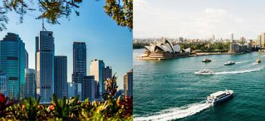 Aerial view from a Brisbane to Sydney private jet charter flight 