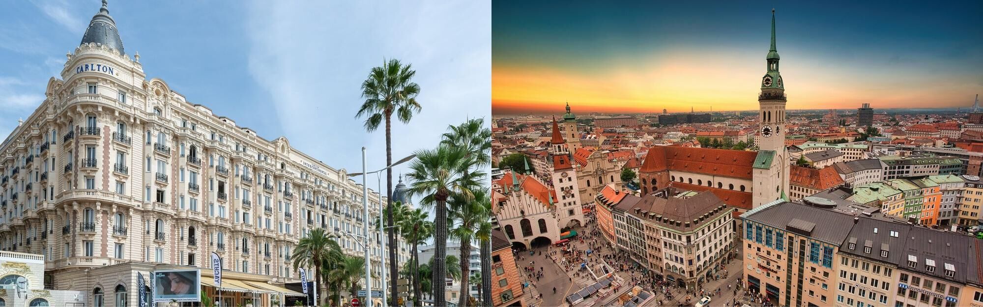 Aerial view from Cannes to Munich by private jet charter flight
