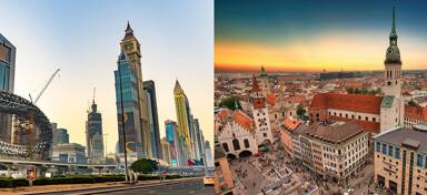Aerial view from a Dubai to Munich to private jet charter flight
