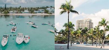 Aerial view from private jet charter flight from Grand Cayman to Miami