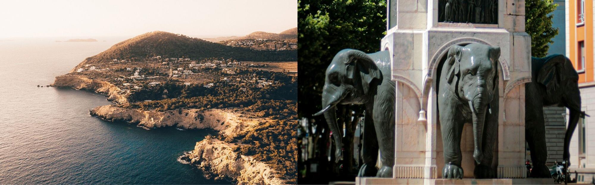 Aerial view of Ibiza and Chambery