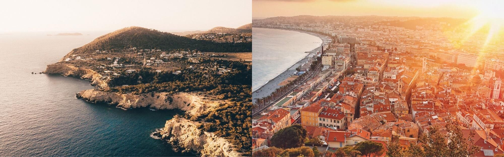 Aerial views from private jet charter flight from Ibiza to Nice