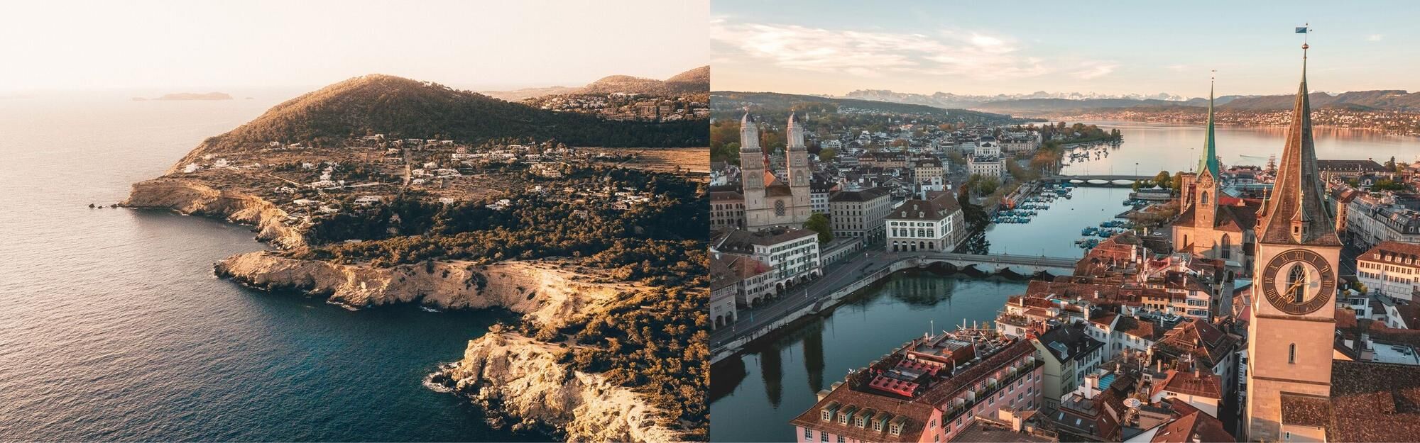 Aerial view from private jet charter flight from Ibiza to Zurich