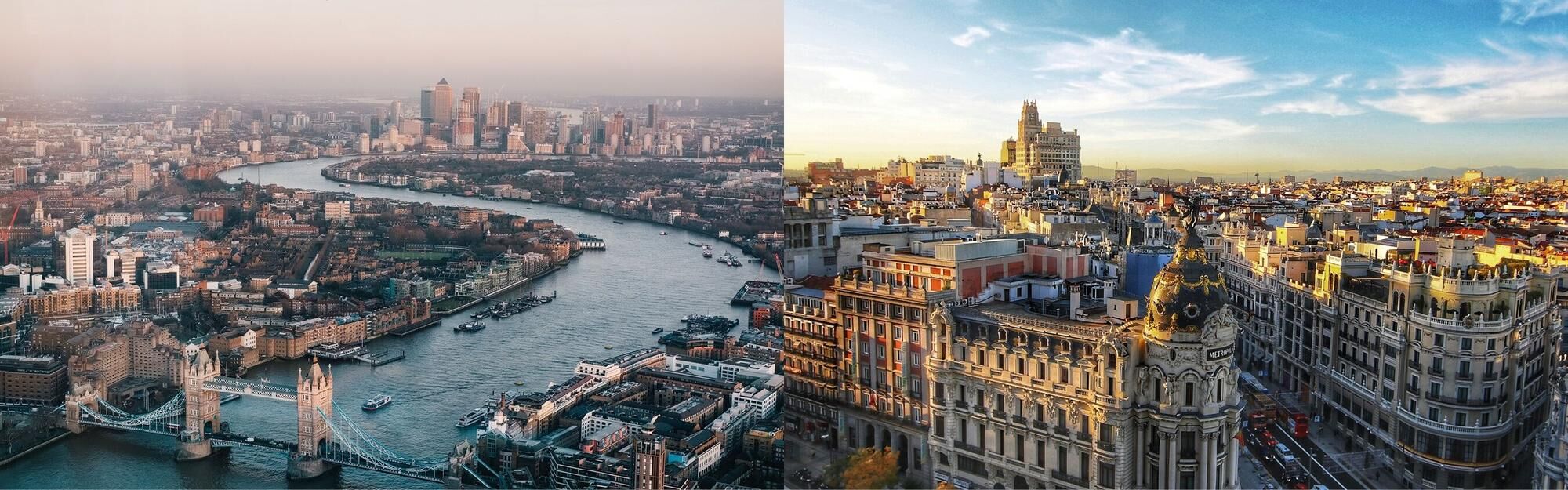 Aerial view from private jet charter flight from London to Madrid