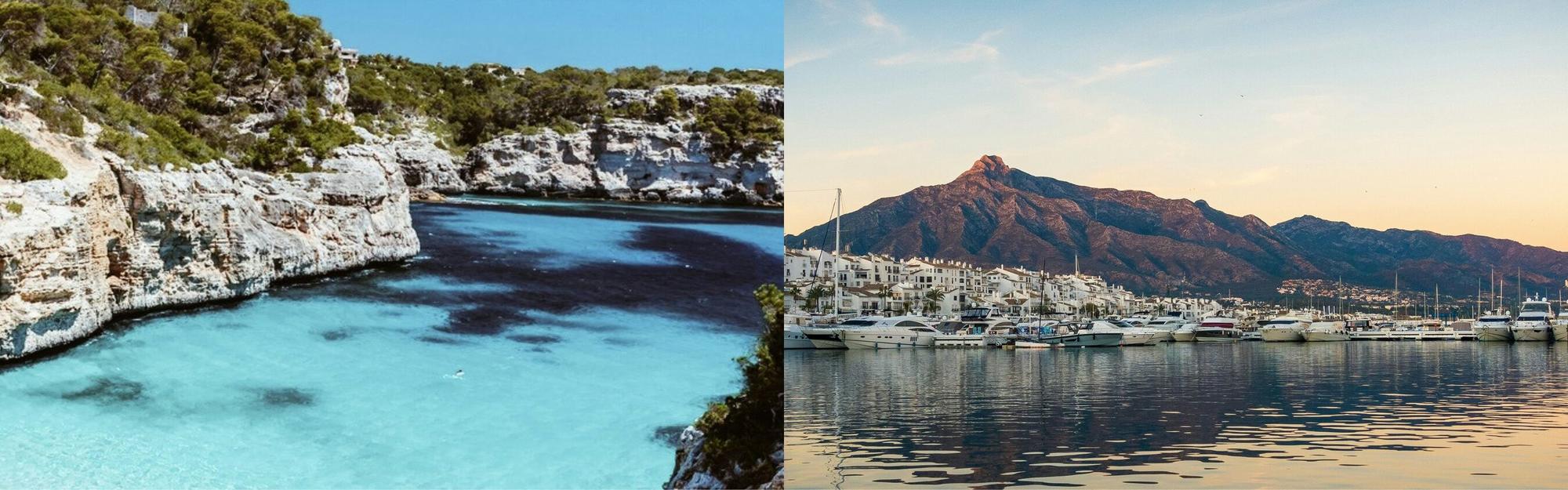 Aerial view from a Mallorca to Marbella private jet charter flight