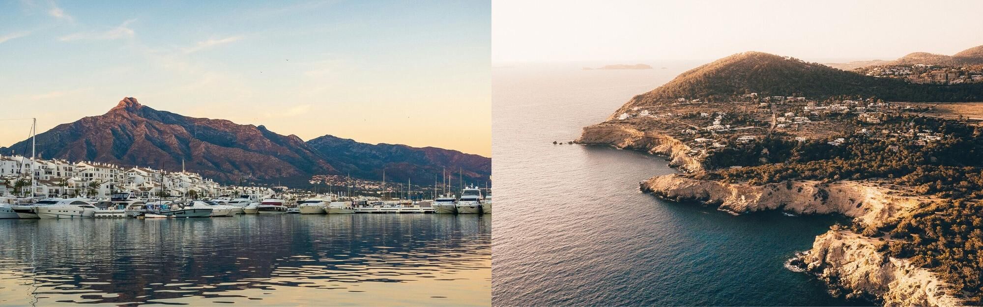 Aerial view from a Marbella to Ibiza private jet charter flight
