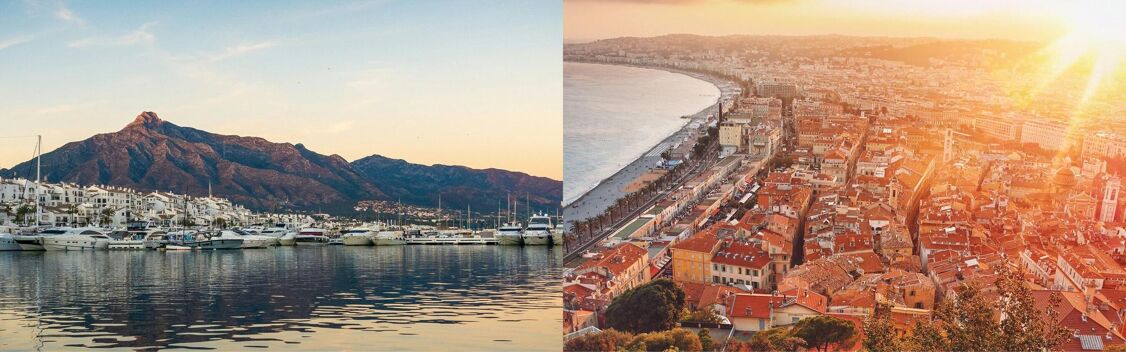 Aerial view from a Marbella to Nice private jet charter flight