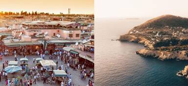 Aerial view of Marrakech and Ibiza