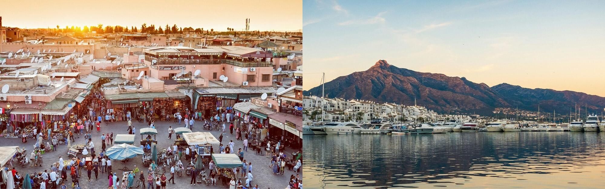 Aerial view from a Marrakech to Marbella private jet charter flight