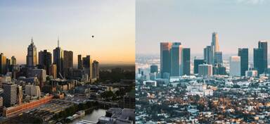 Private jet charter view from Melbourne to Los Angeles