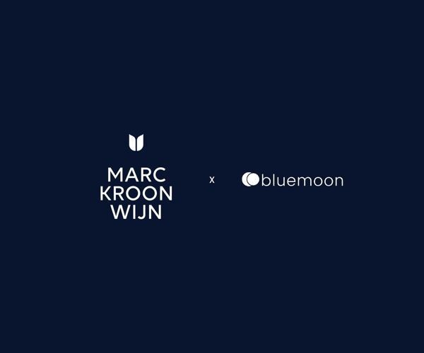 Marc Kroon Wijn and Bluemoon's logo set against a dark blue background