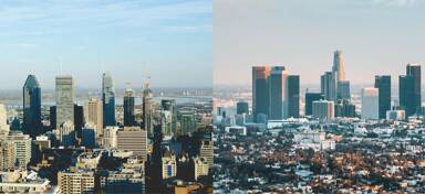 Aerial view from private jet charter flight from Montreal to Los Angeles