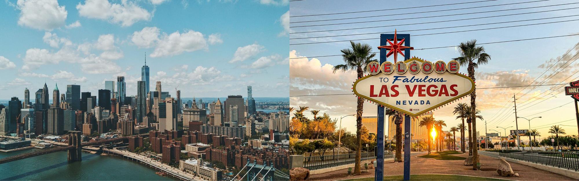 Aerial view from a New York to Las Vegas private jet charter flight