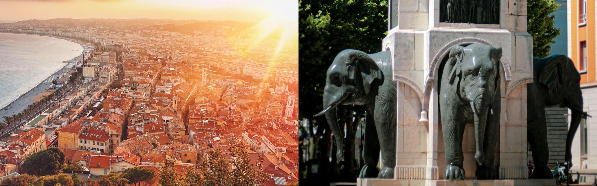 Aerial view of Nice and Chambéry