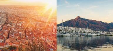 Aerial view from a Nice to Marbella private jet charter flight