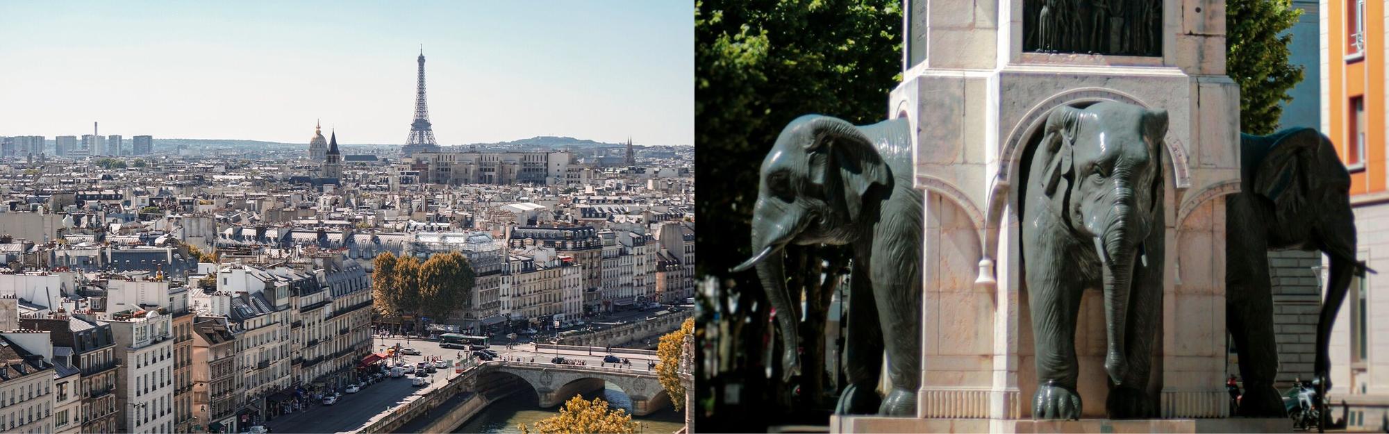 Aerial view of Paris and Chambéry