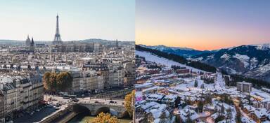 Aerial view from a Paris to Courchevel private jet charter flight