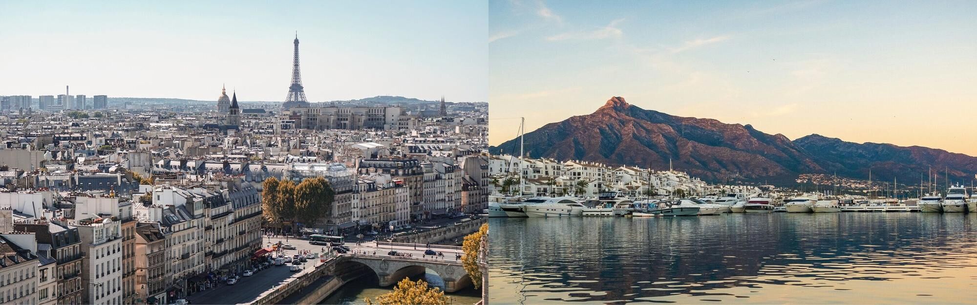 Aerial view from a Paris to Marbella private jet charter flight