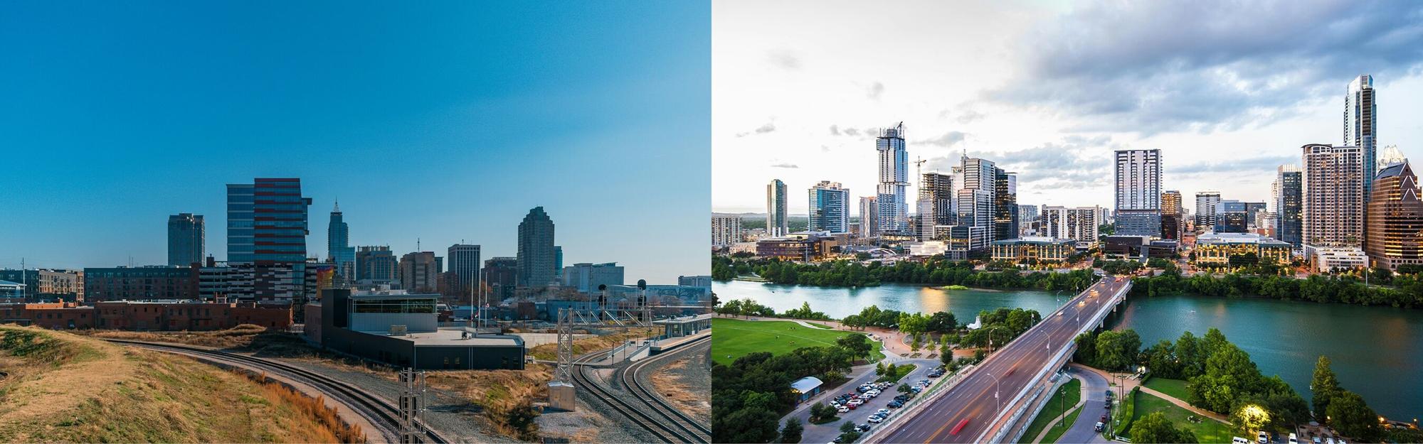 Aerial view from a Raleigh to Austin private jet charter flight