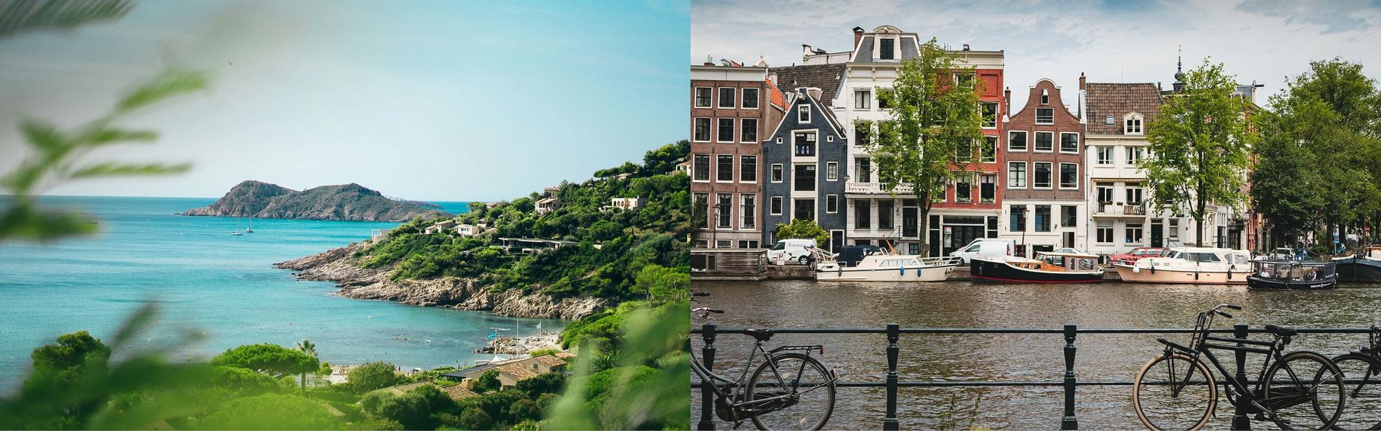 Aerial view from private jet charter flight from Saint Tropez and Amsterdam