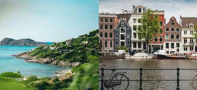 Aerial view from private jet charter flight from Saint Tropez and Amsterdam