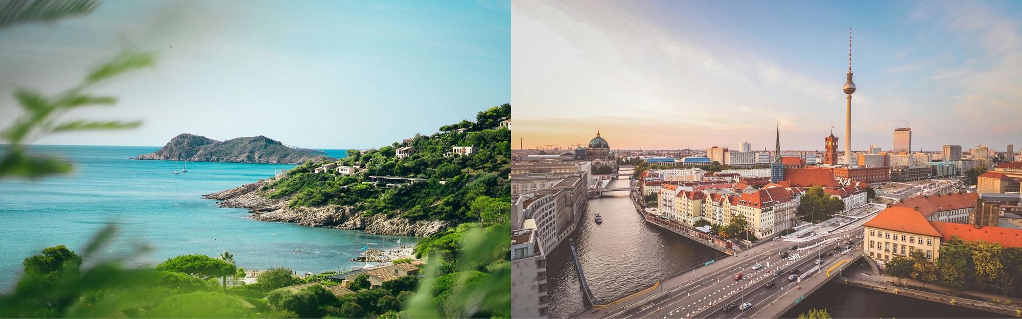 Aerial view from private jet charter flight from Saint Tropez to Berlin