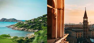 Aerial view of private jet charter flight from Saint Tropez to Milan