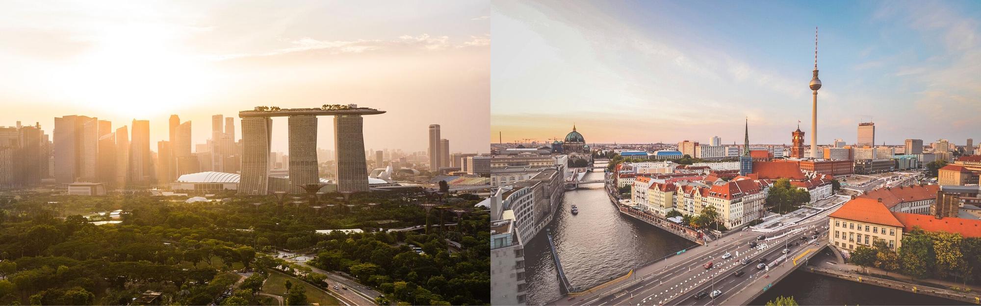 Aerial view from private jet flight from Singapore to Berlin