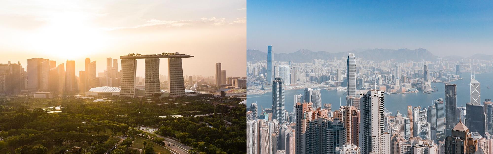 Aerial view from Singapore to Hong Kong private jet charter flight