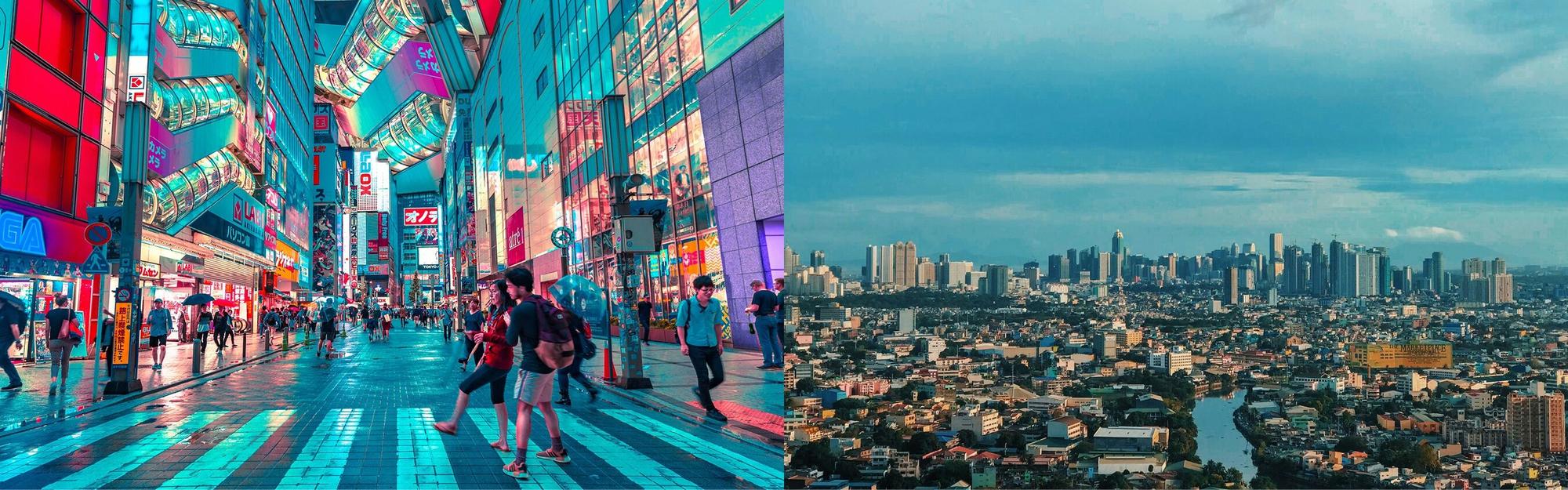 Aerial view from a Tokyo to Manila private jet charter flight