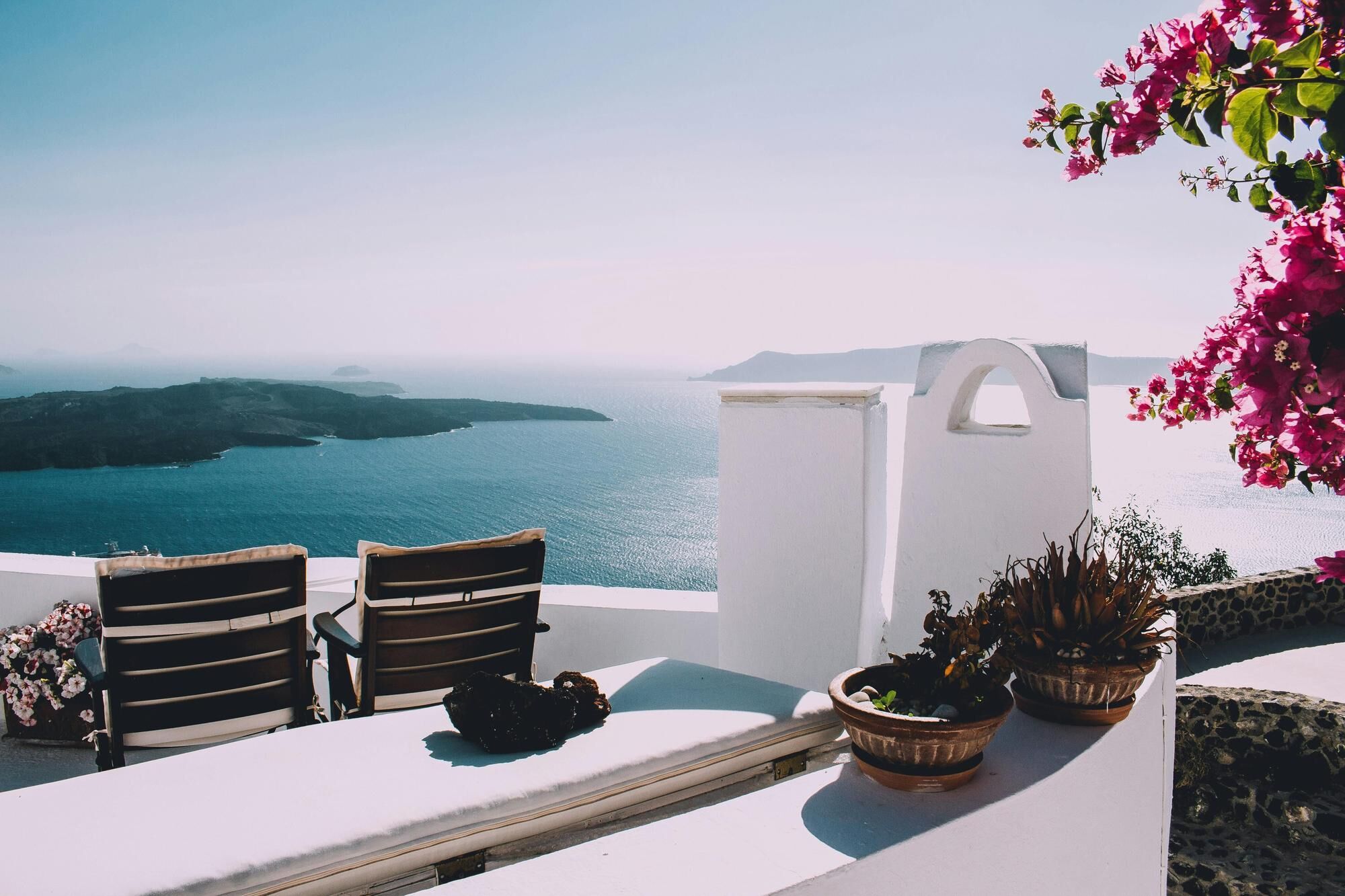 Sea view from a luxury villa in Santorini