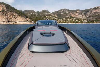 View of the Forward of charter yacht Fast One with lounging area