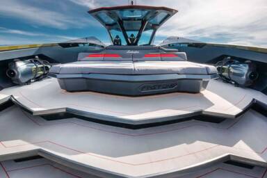 Onboarding lounging area on Fast One motor yacht