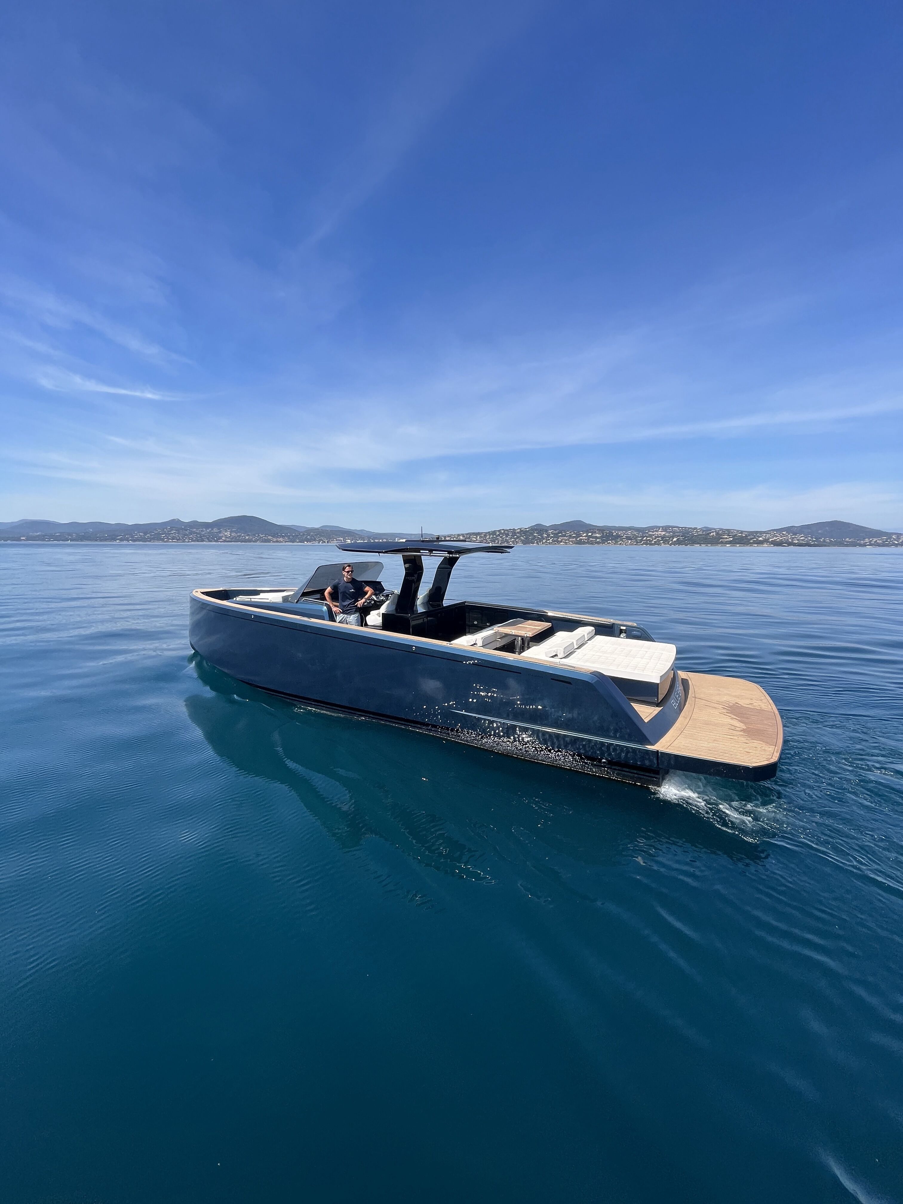 Port view of Pardo 43 day charter yacht