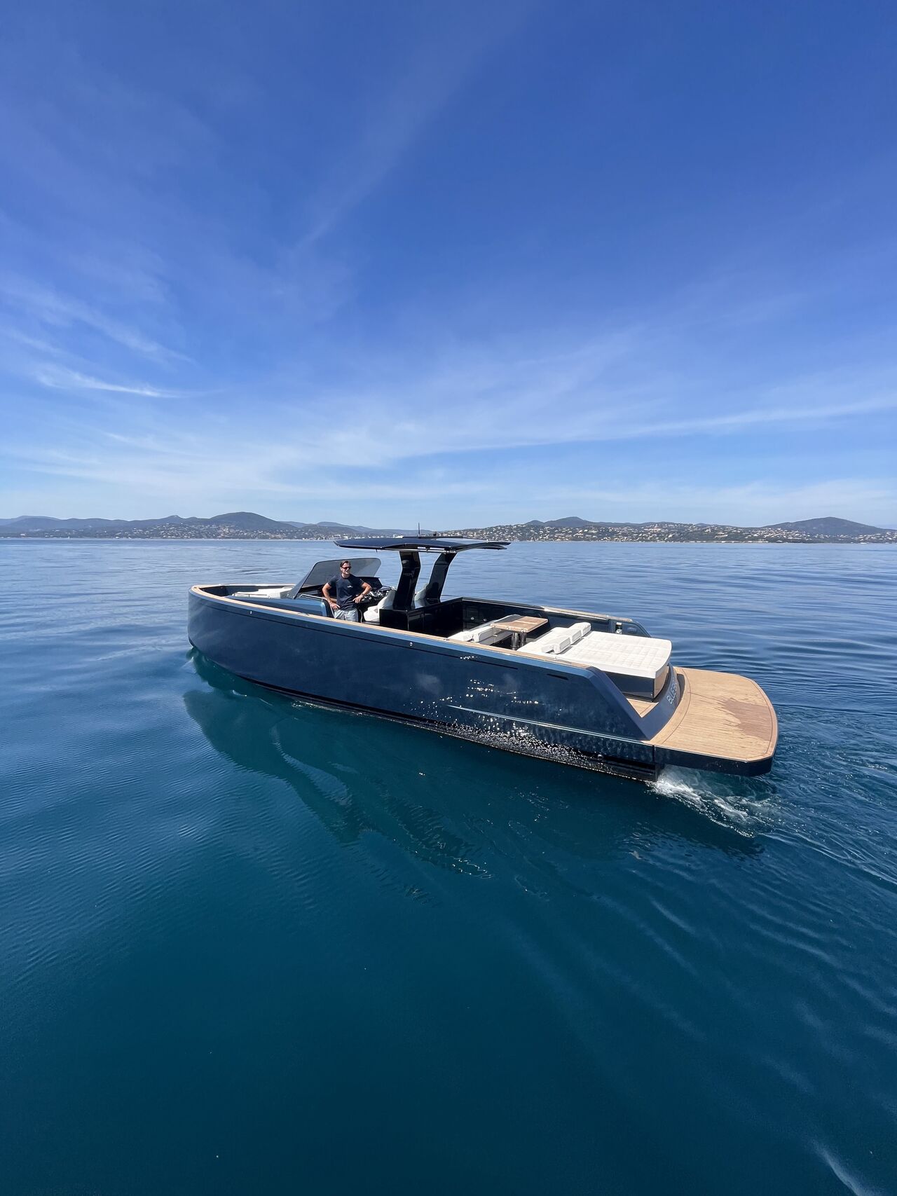 Port view of Pardo 43 day charter yacht